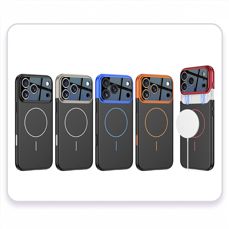Apple iPhone 17 Pro Max Kılıf M-safe Şarj Özellikli Çift Parçalı Zore Napoli Kapak - 16