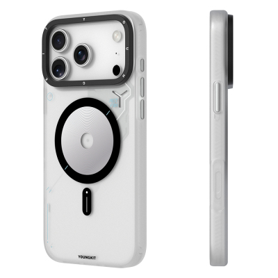 Apple iPhone 17 Pro Max Kılıf M-safe Şarj Özellikli Disk Desenli Youngkit Disc Battle Kapak - 6