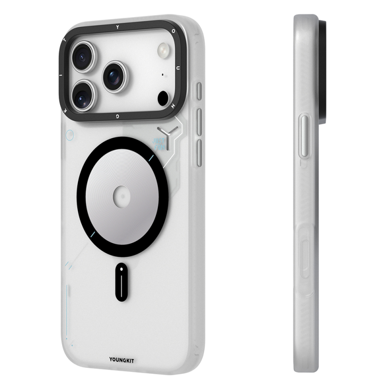 Apple iPhone 17 Pro Max Kılıf M-safe Şarj Özellikli Disk Desenli Youngkit Disc Battle Kapak - 6