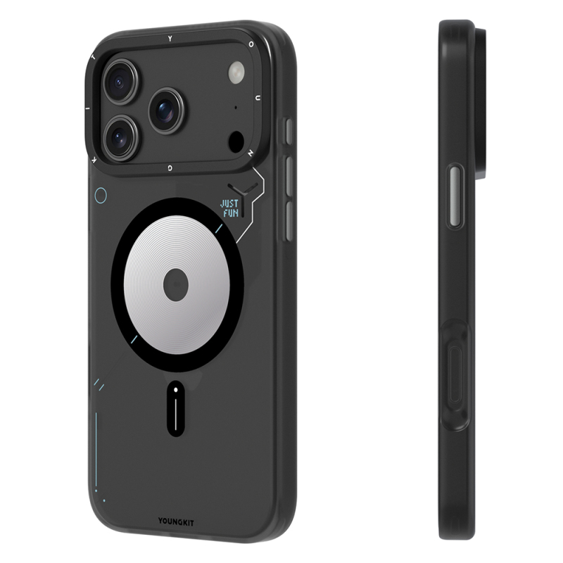 Apple iPhone 17 Pro Max Kılıf M-safe Şarj Özellikli Disk Desenli Youngkit Disc Battle Kapak - 8