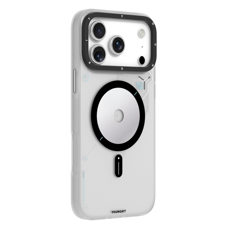 Apple iPhone 17 Pro Max Kılıf M-safe Şarj Özellikli Disk Desenli Youngkit Disc Battle Kapak - 9