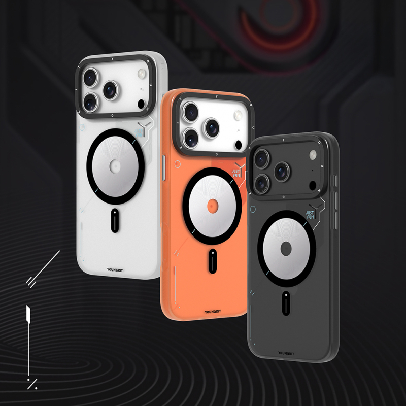 Apple iPhone 17 Pro Max Kılıf M-safe Şarj Özellikli Disk Desenli Youngkit Disc Battle Kapak - 15