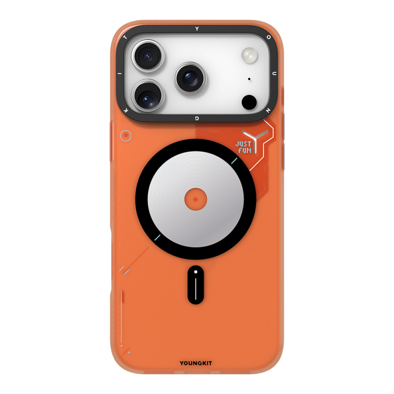 Apple iPhone 17 Pro Max Kılıf M-safe Şarj Özellikli Disk Desenli Youngkit Disc Battle Kapak - 3