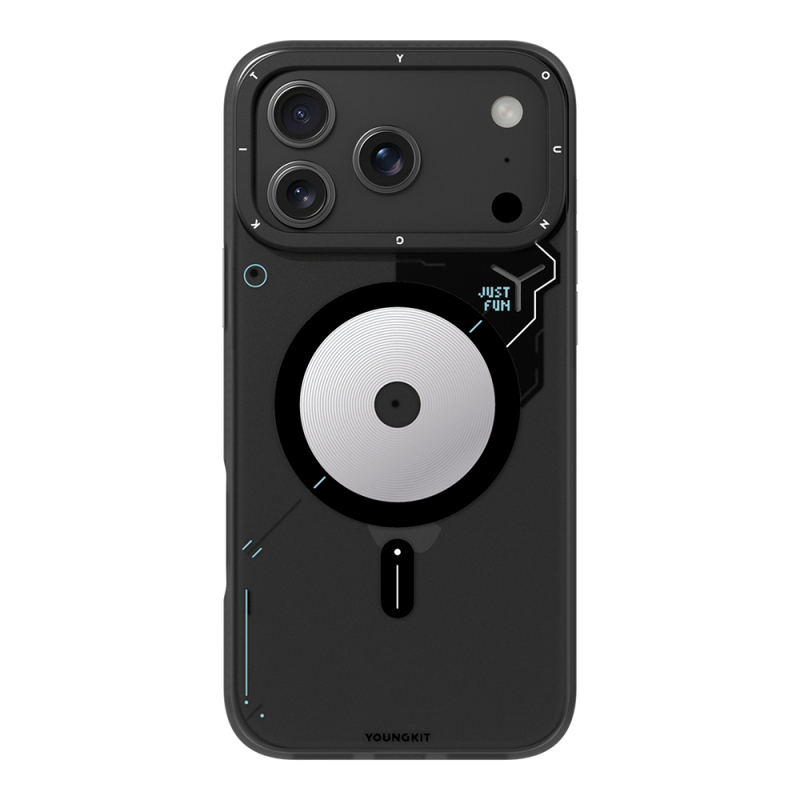 Apple iPhone 17 Pro Max Kılıf M-safe Şarj Özellikli Disk Desenli Youngkit Disc Battle Kapak - 4