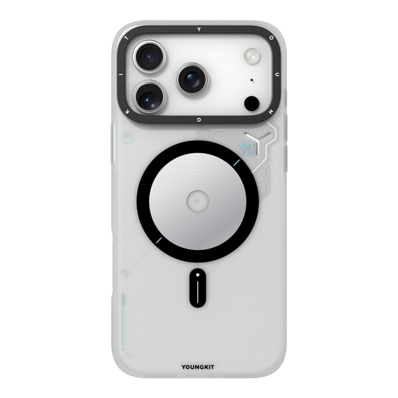Apple iPhone 17 Pro Max Kılıf M-safe Şarj Özellikli Disk Desenli Youngkit Disc Battle Kapak - 1
