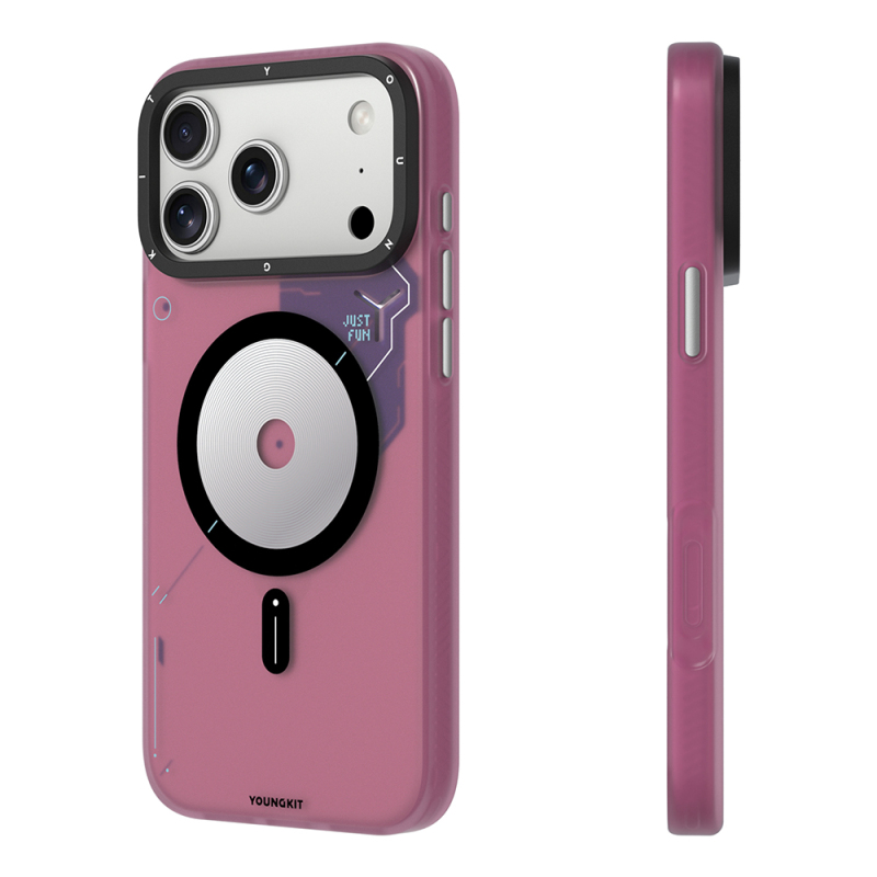 Apple iPhone 17 Pro Max Kılıf M-safe Şarj Özellikli Disk Desenli Youngkit Disc Battle Kapak - 16