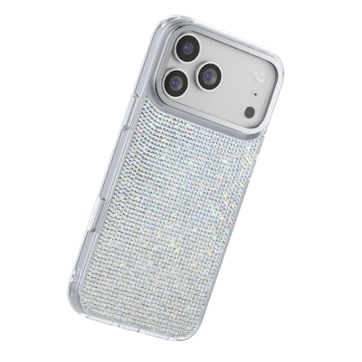 Apple iPhone 17 Pro Max Kılıf M-Safe Şarj Özellikli El İşlemeli Swarovski Taşlı Zore Paris Riva Sert PC Kapak - 3