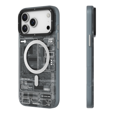 Apple iPhone 17 Pro Max Kılıf M-safe Şarj Özellikli Kamera Denetim Butonlu Youngkit Technology Serisi Kapak - 8