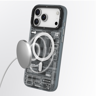 Apple iPhone 17 Pro Max Kılıf M-safe Şarj Özellikli Kamera Denetim Butonlu Youngkit Technology Serisi Kapak - 12