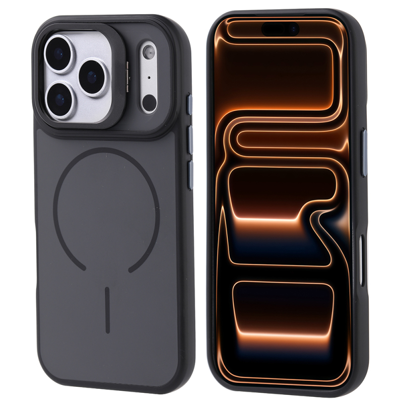 Apple iPhone 17 Pro Max Kılıf M-safe Şarj Özellikli Kamera Standlı Zore Notron Kapak - 4