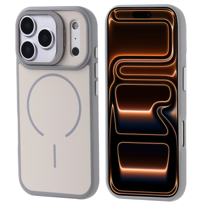 Apple iPhone 17 Pro Max Kılıf M-safe Şarj Özellikli Kamera Standlı Zore Notron Kapak - 3