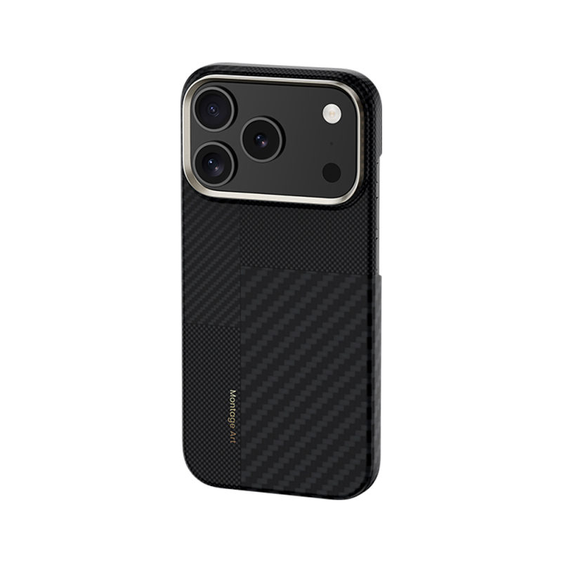 Apple iPhone 17 Pro Max Kılıf M-safe Şarj Özellikli Karbon Fiber Benks Montage ArmorAir Kevlar Kapak - 3