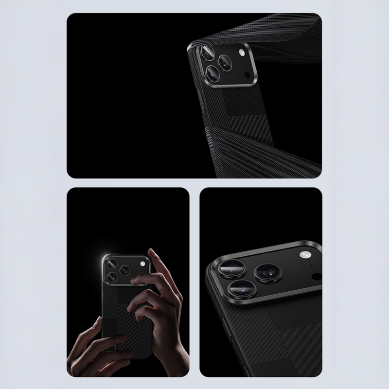 Apple iPhone 17 Pro Max Kılıf M-safe Şarj Özellikli Karbon Fiber Benks Montage ArmorAir Kevlar Kapak - 9