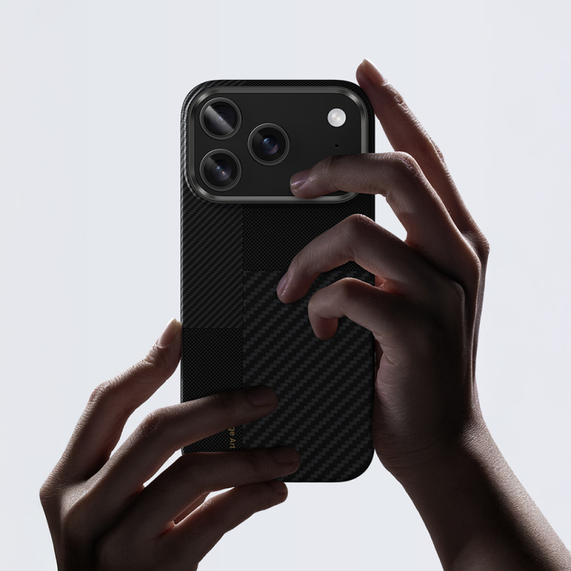 Apple iPhone 17 Pro Max Kılıf M-safe Şarj Özellikli Karbon Fiber Benks Montage ArmorAir Kevlar Kapak - 7