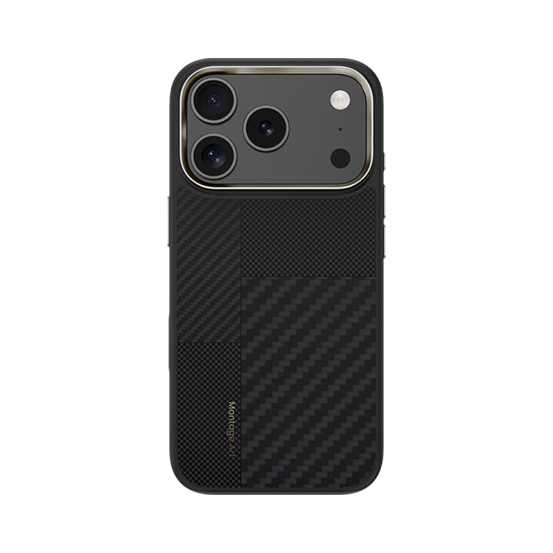 Apple iPhone 17 Pro Max Kılıf M-safe Şarj Özellikli Karbon Fiber Benks Montage Hybrid ArmorPro Kevlar Kapak - 2