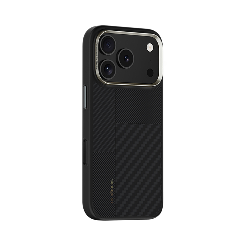 Apple iPhone 17 Pro Max Kılıf M-safe Şarj Özellikli Karbon Fiber Benks Montage Hybrid ArmorPro Kevlar Kapak - 5