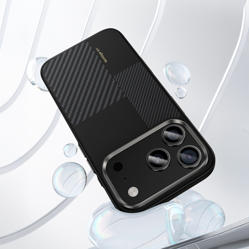 Apple iPhone 17 Pro Max Kılıf M-safe Şarj Özellikli Karbon Fiber Benks Montage Hybrid ArmorPro Kevlar Kapak - 9
