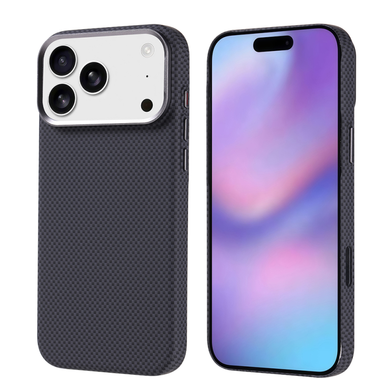 Apple iPhone 17 Pro Max Kılıf M-safe Şarj Özellikli Karbon Fiber Görünümlü Zore Nekst Kapak - 6