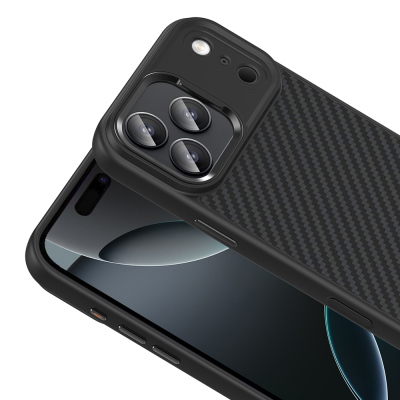 Apple iPhone 17 Pro Max Kılıf M-Safe Şarj Özellikli Karbon Fiber Görünümlü Zore Truva Silikon Kapak - 8