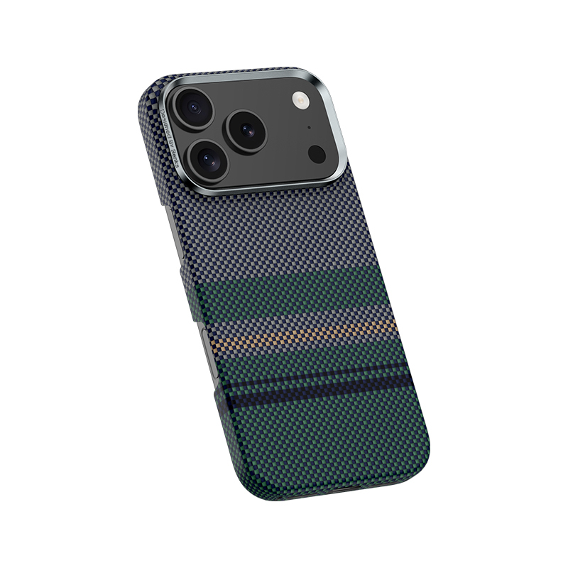Apple iPhone 17 Pro Max Kılıf M-safe Şarj Özellikli Karbon Fiber Tasarımlı Benks Aurora ArmorPro Kevlar Kapak - 6