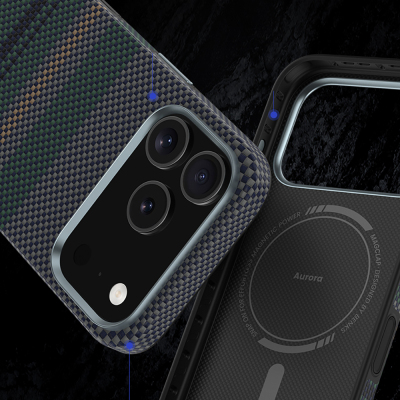 Apple iPhone 17 Pro Max Kılıf M-safe Şarj Özellikli Karbon Fiber Tasarımlı Benks Aurora ArmorPro Kevlar Kapak - 6
