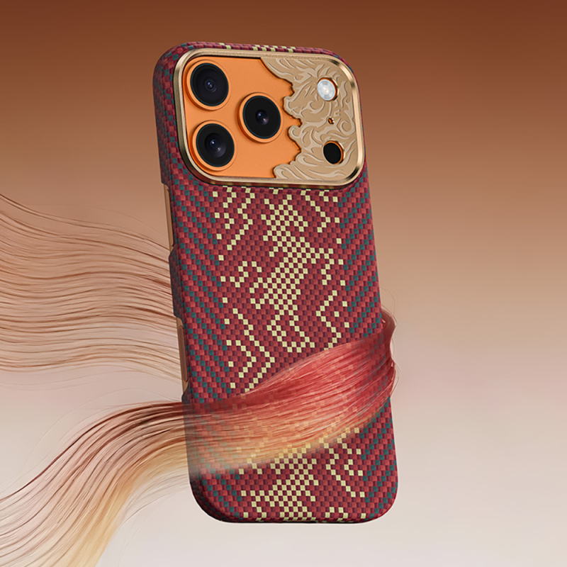 Apple iPhone 17 Pro Max Kılıf M-safe Şarj Özellikli Karbon Fiber Tasarımlı Benks Knight ArmorAir Kevlar Kapak - 12