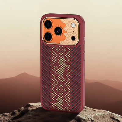 Apple iPhone 17 Pro Max Kılıf M-safe Şarj Özellikli Karbon Fiber Tasarımlı Benks Knight ArmorPro Kevlar Kapak - 5