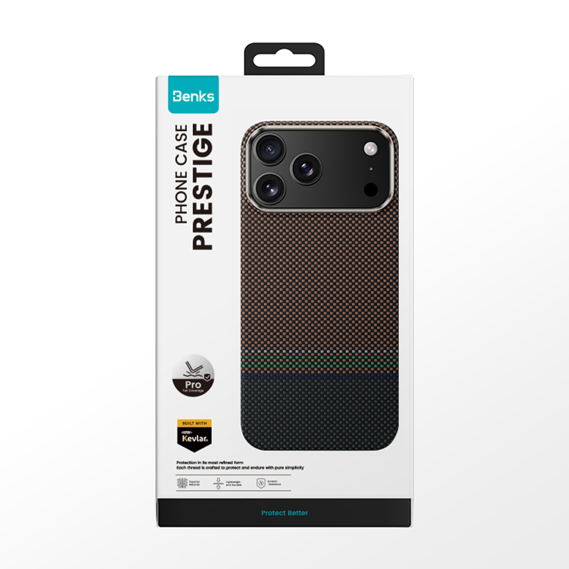 Apple iPhone 17 Pro Max Kılıf M-safe Şarj Özellikli Karbon Fiber Tasarımlı Benks Prestige ArmorPro Kevlar Kapak - 13
