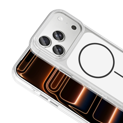 Apple iPhone 17 Pro Max Kılıf M-Safe Şarj Özellikli Metal Buton Tasarımlı Zore İkonik Sert Silikon Kapak - 14