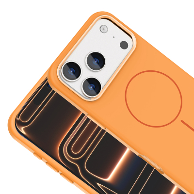 Apple iPhone 17 Pro Max Kılıf M-Safe Şarj Özellikli Metal Kamera Çerçeveli Zore Edi Silikon Kapak - 16