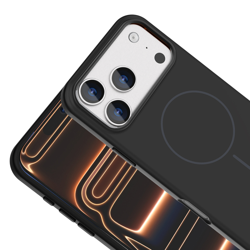 Apple iPhone 17 Pro Max Kılıf M-Safe Şarj Özellikli Metal Kamera Çerçeveli Zore Edi Silikon Kapak - 15