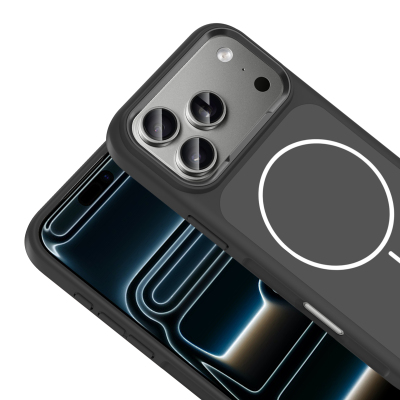 Apple iPhone 17 Pro Max Kılıf M-Safe Şarj Özellikli Metal Kamera Çerçeveli Zore Sanremo Silikon Kapak - 12