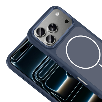 Apple iPhone 17 Pro Max Kılıf M-Safe Şarj Özellikli Metal Kamera Çerçeveli Zore Sanremo Silikon Kapak - 13