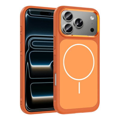 Apple iPhone 17 Pro Max Kılıf M-Safe Şarj Özellikli Metal Kamera Çerçeveli Zore Sanremo Silikon Kapak - 2