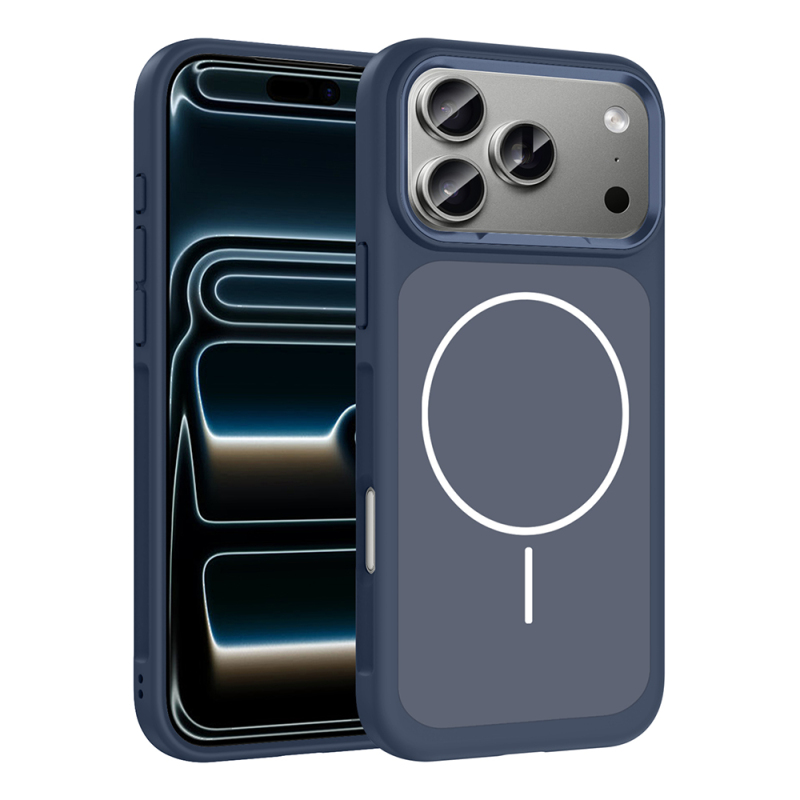 Apple iPhone 17 Pro Max Kılıf M-Safe Şarj Özellikli Metal Kamera Çerçeveli Zore Sanremo Silikon Kapak - 3