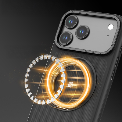 Apple iPhone 17 Pro Max Kılıf M-safe Şarj Özellikli Metal Standlı Lenyes CK225 Kapak - 7
