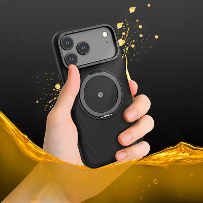 Apple iPhone 17 Pro Max Kılıf M-safe Şarj Özellikli Metal Standlı Lenyes CK225 Kapak - 10