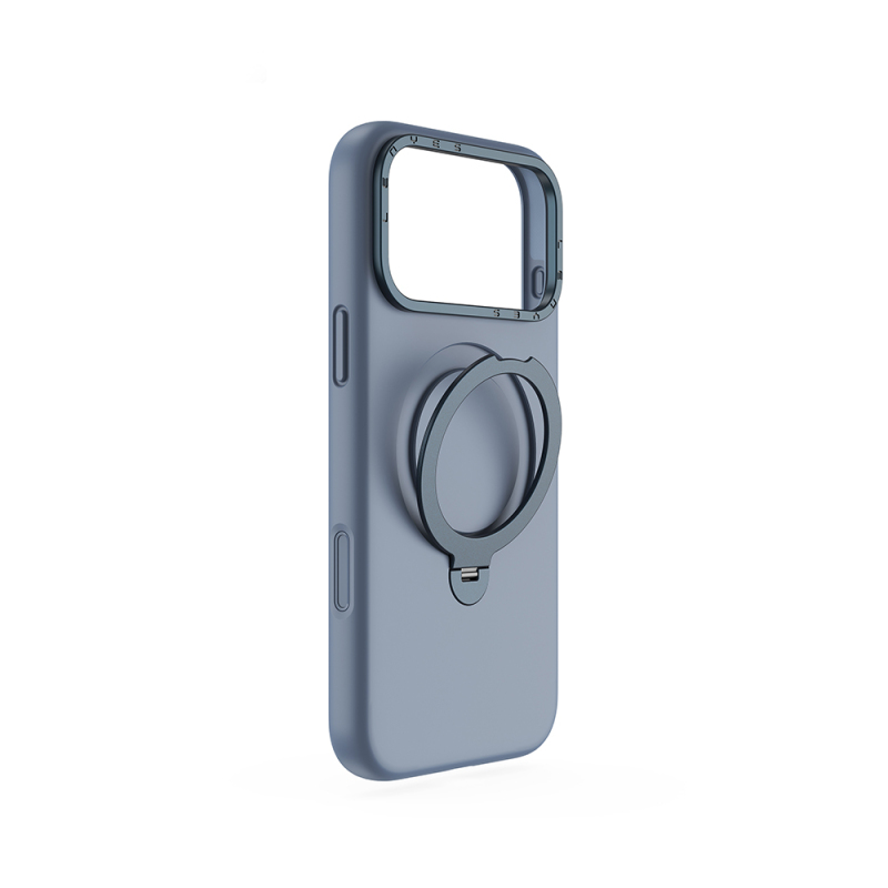 Apple iPhone 17 Pro Max Kılıf M-safe Şarj Özellikli Metal Standlı Sıvı Silikon Lenyes CK223 Kapak - 4