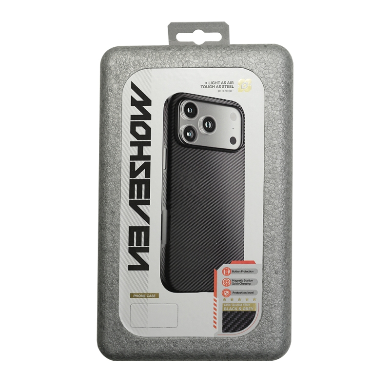 Apple iPhone 17 Pro Max Kılıf M-safe Şarj Özellikli Mohseven 600D Aramid Fiber Kapak - 2