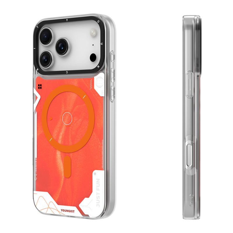 Apple iPhone 17 Pro Max Kılıf M-safe Şarj Özellikli Parlak Kumlu Sıvılı Tasarımlı Galaxy Fantasy Serisi Kapak - 8