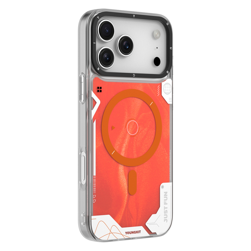Apple iPhone 17 Pro Max Kılıf M-safe Şarj Özellikli Parlak Kumlu Sıvılı Tasarımlı Galaxy Fantasy Serisi Kapak - 5