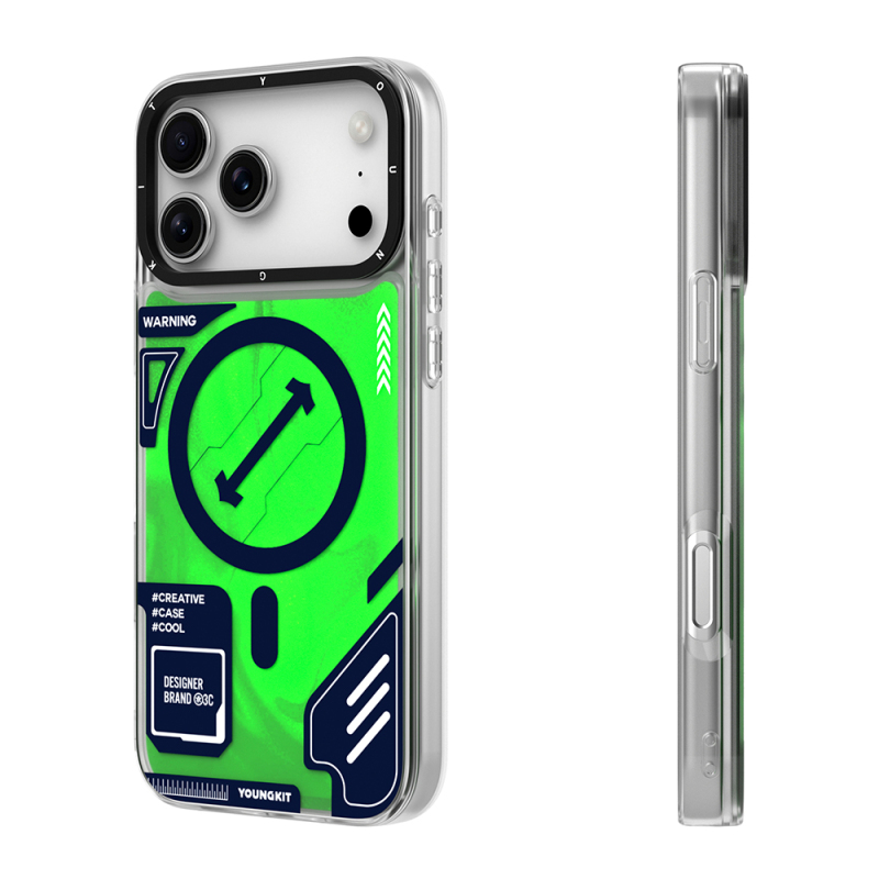 Apple iPhone 17 Pro Max Kılıf M-safe Şarj Özellikli Parlak Kumlu Sıvılı Tasarımlı Galaxy Fantasy Serisi Kapak - 9