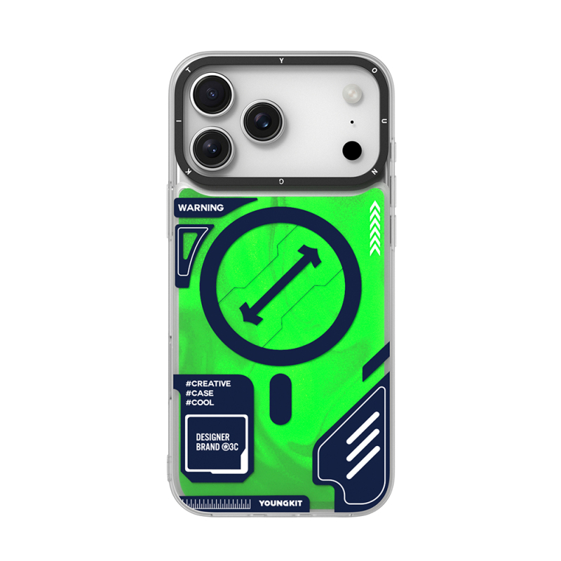 Apple iPhone 17 Pro Max Kılıf M-safe Şarj Özellikli Parlak Kumlu Sıvılı Tasarımlı Galaxy Fantasy Serisi Kapak - 4
