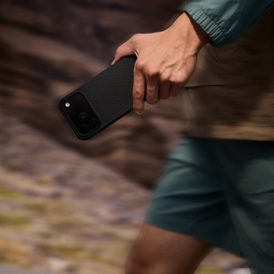 Apple iPhone 17 Pro Max Kılıf M-safe Şarj Özellikli Pitaka Aramid Pro Guard Serisi Black-Gray Kapak - 7