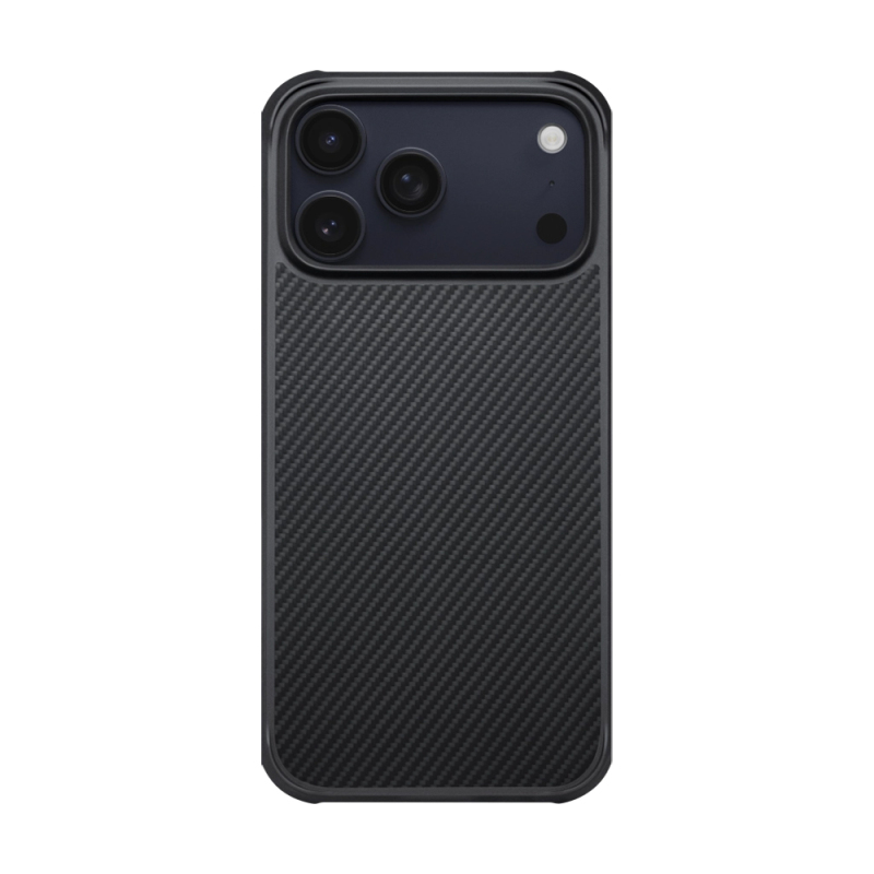Apple iPhone 17 Pro Max Kılıf M-safe Şarj Özellikli Pitaka Aramid Pro Guard Serisi Black-Gray Kapak - 2