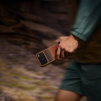 Apple iPhone 17 Pro Max Kılıf M-safe Şarj Özellikli Pitaka Tactile Woven Sunset-Moonrise Aramid Pro Guard Serisi Kapak - 9