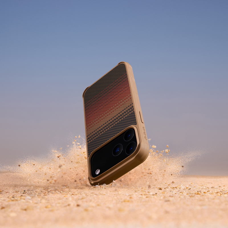 Apple iPhone 17 Pro Max Kılıf M-safe Şarj Özellikli Pitaka Tactile Woven Sunset-Moonrise Aramid Pro Guard Serisi Kapak - 8