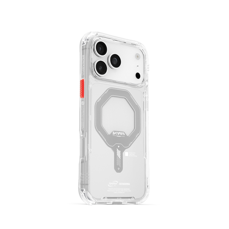 Apple iPhone 17 Pro Max Kılıf M-safe Şarj Özellikli Şeffaf Airbag Tasarımlı Skinarma Saido Mag-Charge Kapak - 3