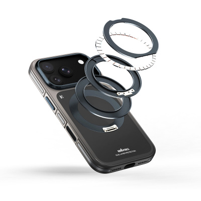 Apple iPhone 17 Pro Max Kılıf M-safe Şarj Özellikli Sert PC Wlons Arvox Standlı Kapak - 6