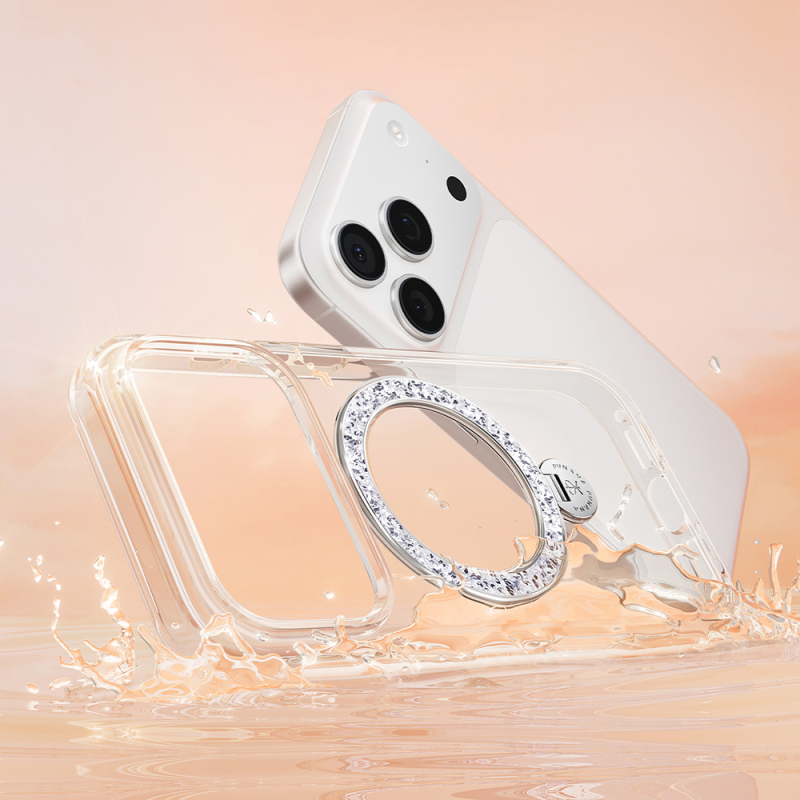 Apple iPhone 17 Pro Max Kılıf M-safe Şarj Özellikli Simli Standlı Pynana Dancing Circle Trendy Serisi Kapak - 12